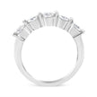 14K White Gold 1.00 Cttw Brilliant Round Cut Diamond 5-Stone Band Ring (H-I Color, SI2-I1 Clarity) - Ring Size 7