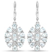 2.93 Carat Genuine Aquamarine and White Topaz .925 Sterling Silver Earrings