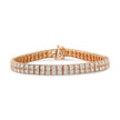 14K Rose Gold 3.0 Cttw Lab Grown Diamond Two Row Milgrain 7