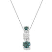 14K White Gold 1 1/2 Cttw Treated Blue and White Diamond 3-Stone 18