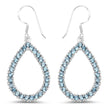4.32 Carat Genuine London Blue Topaz .925 Sterling Silver Earrings