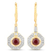 1.78 Carat Genuine Ruby and White Zircon .925 Sterling Silver Earrings