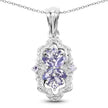 1.03 Carat Genuine Tanzanite & White Topaz .925 Sterling Silver Pendant