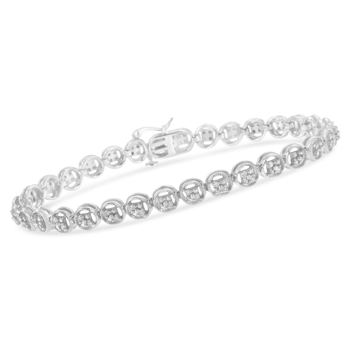 14K Rose Gold Over .925 Sterling Silver 1/4 Cttw Diamond 7