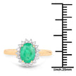 1.39 Carat Genuine Zambian Emerald and White Diamond 10K Yellow Gold Ring