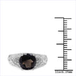 2.59 Carat Genuine Smoky Quartz & White Topaz .925 Sterling Silver Ring