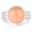 6.00 Carat Genuine Peach Moonstone .925 Sterling Silver Ring