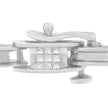 14K White Gold 1.0 Cttw Invisible Set Princess Diamond Alternating Link Tennis Bracelet (I-J Color, I1-I2 Clarity) - 7.25
