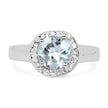 2.37 Carat Genuine Blue Topaz and White Topaz .925 Sterling Silver Ring