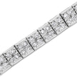 .925 Sterling Silver 2 Cttw Prong Set Round-Cut Diamond 4 Stone Box Link Bracelet (I-J Color, I3 Clarity) - 7.25