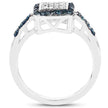 0.28 Carat Genuine Blue Diamond and White Diamond .925 Sterling Silver Ring