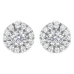 14k White Gold 1 cttw Diamond Halo Stud Earrings (I-J Clarity, I1-I2 Color)