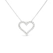 .925 Sterling Silver 2.0 Cttw Diamond Open Heart 18