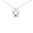 .925 Sterling Silver Diamond Accent and Black Enamel French Bullldog 18