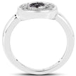 0.20 Carat Genuine Black Diamond and White Diamond .925 Sterling Silver Ring