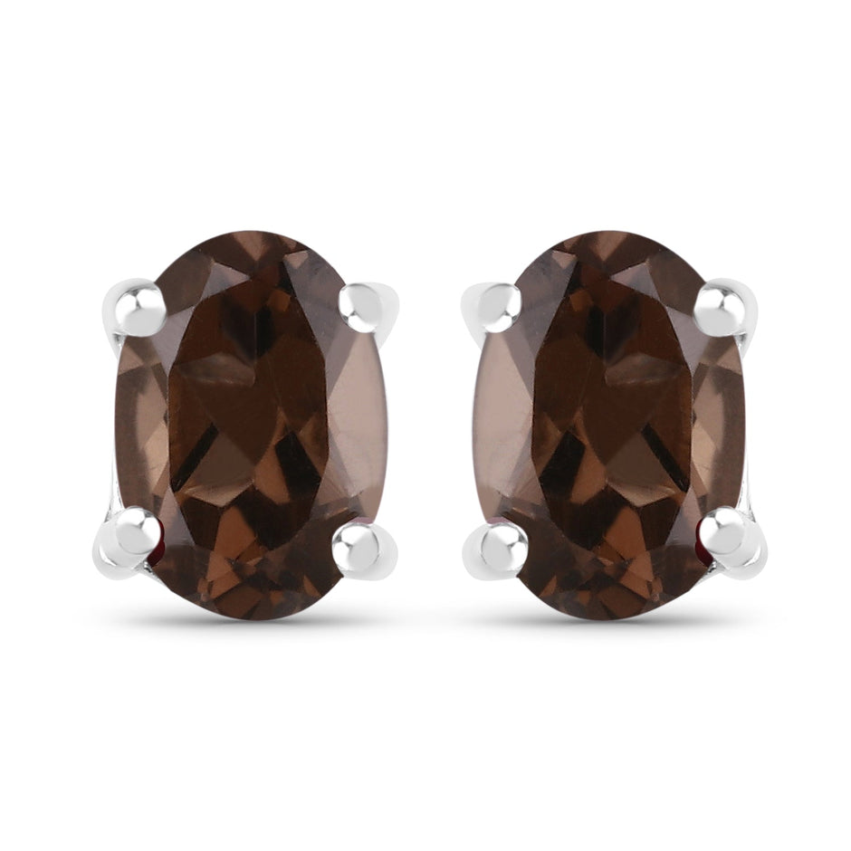 3.14 Carat Genuine Smoky Quartz .925 Sterling Silver Jewelry Set