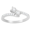 10K White Gold 1/4 Cttw Two-Stone Diamond Bypass Engagement Ring