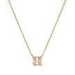 10K Yellow Gold 1/10 Cttw Round and Baguette Diamond Mosaic Composite Square 18