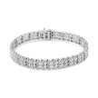 .925 Sterling Silver 1.00 Cttw Diamond Multi Row Heart Link Bracelet (H-I Color, I1-I2 Clarity) - 7.25