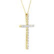 10K Yellow Gold Plated .925 Sterling Silver 4.0 Cttw Round Cut Diamond Cross Pendant Necklace (J-K Color, I1-I2 Clarity) - 18