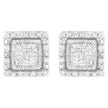 10K White Gold 1/2 cttw Invisible Set Princess-Cut Diamond Square Stud Earring (I-J Color, I1-I2 Clarity)