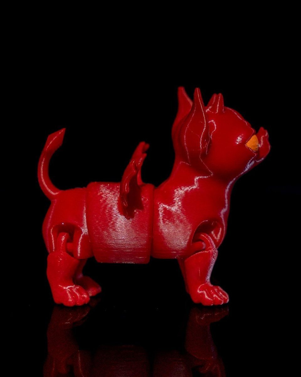 Demonic Chihuahua – 3D - Printed Fierce & Fiery Guardian Figurine - Custom Crafting Alliance, LLC