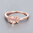 0.46 Carat Genuine Morganite and White Diamond 14K Rose Gold Ring
