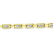 10K Yellow Gold 2.0 Cttw Invisible-Set Princess Cut Diamond Rectangular Link Bracelet (I-J Color, SI2-I1 Clarity) - 7