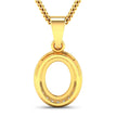 0.22 Carat Genuine White Diamond 14K Yellow Gold Semi Mount Pendant - holds 9x7mm Oval Gemstone