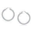 14k White Gold Polished Hoop Earrings (40 mm)