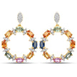 4.12 Carat Genuine Multi Sapphire .925 Sterling Silver Earrings