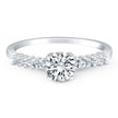 14k White Gold Shared Prong Accent Diamond Engagement Ring