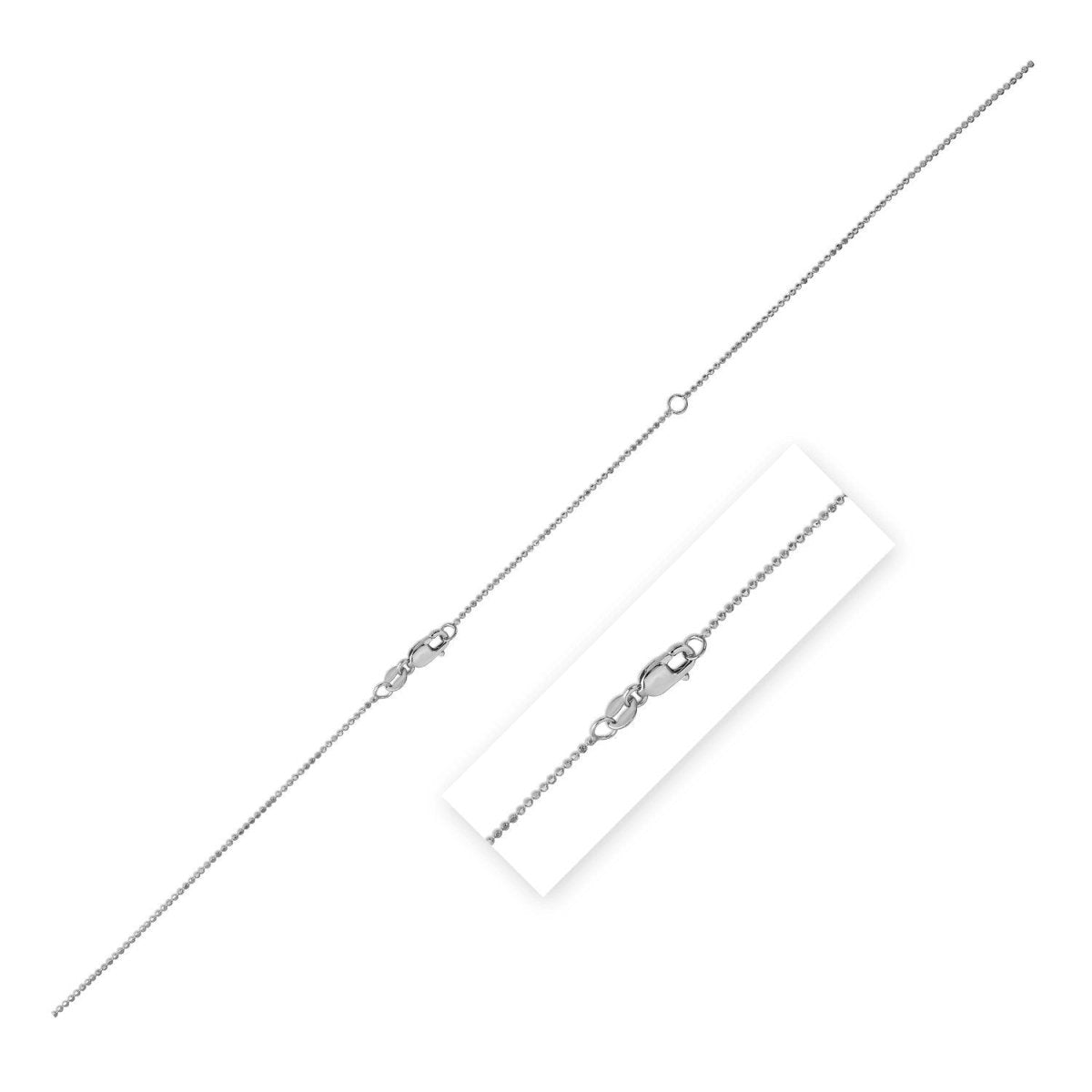 Double Extendable Bead Chain in 14k White Gold (1.00 mm) - Necklaces - Custom Crafting Alliance, LLC
