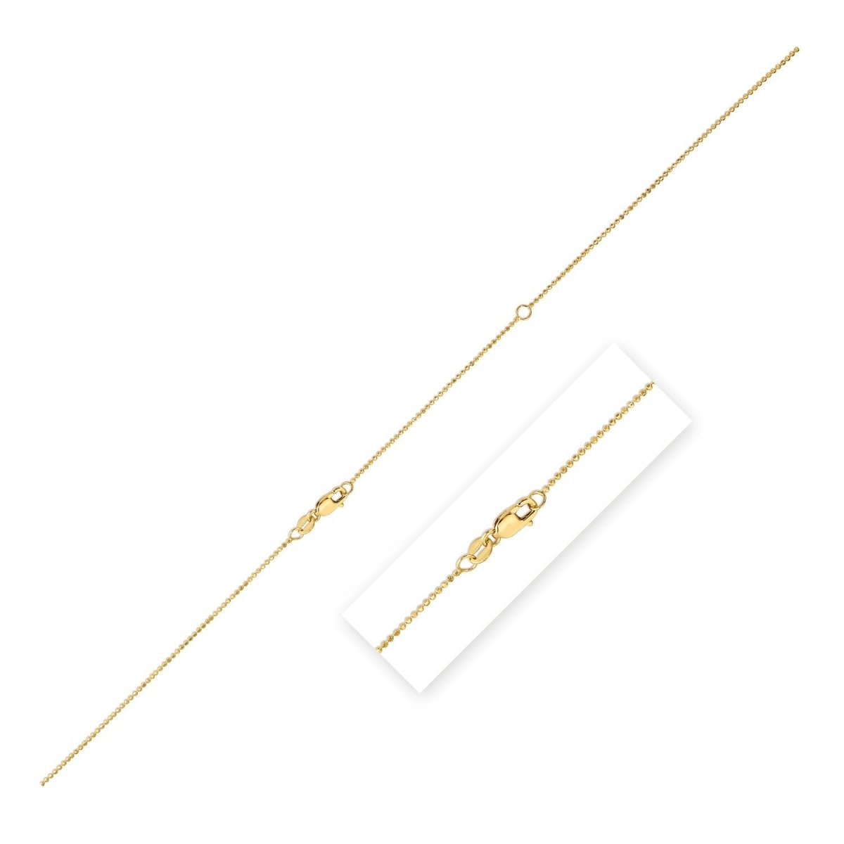 Double Extendable Bead Chain in 14k Yellow Gold (1.00 mm) - Necklaces - Custom Crafting Alliance, LLC
