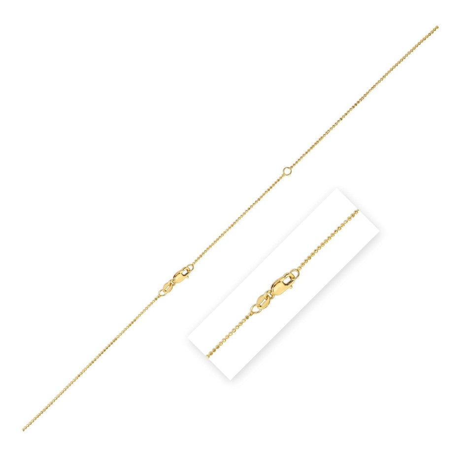 Double Extendable Bead Chain in 14k Yellow Gold (1.00 mm) - Necklaces - Custom Crafting Alliance, LLC