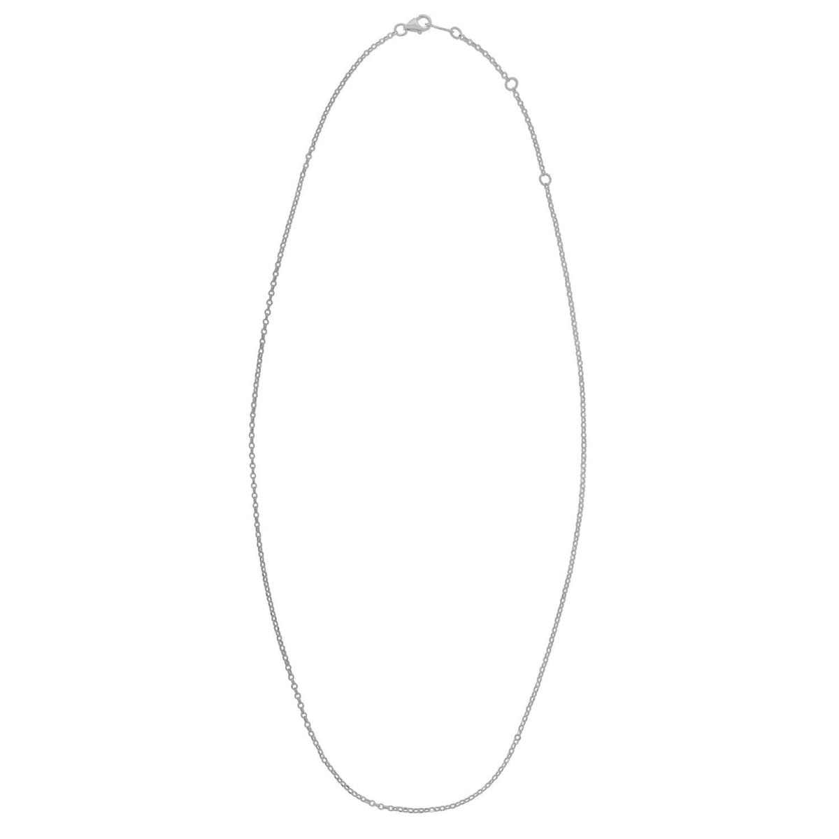 Double Extendable Cable Chain in 14k White Gold (1.40 mm) - Necklaces - Custom Crafting Alliance, LLC