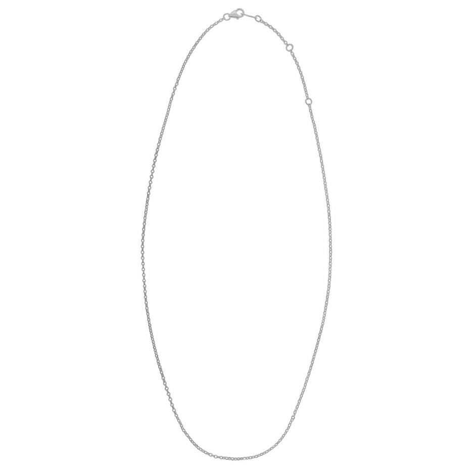 Double Extendable Cable Chain in 14k White Gold (1.40 mm) - Necklaces - Custom Crafting Alliance, LLC