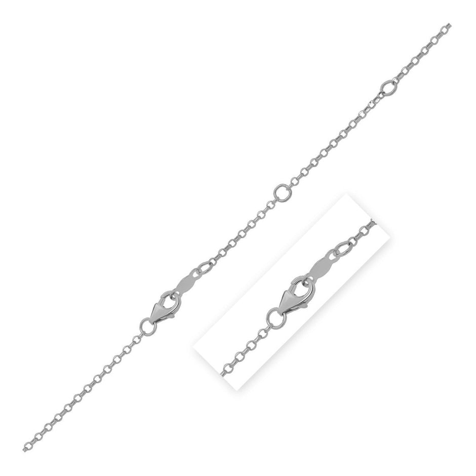 Double Extendable Cable Chain in 14k White Gold (1.40 mm) - Necklaces - Custom Crafting Alliance, LLC