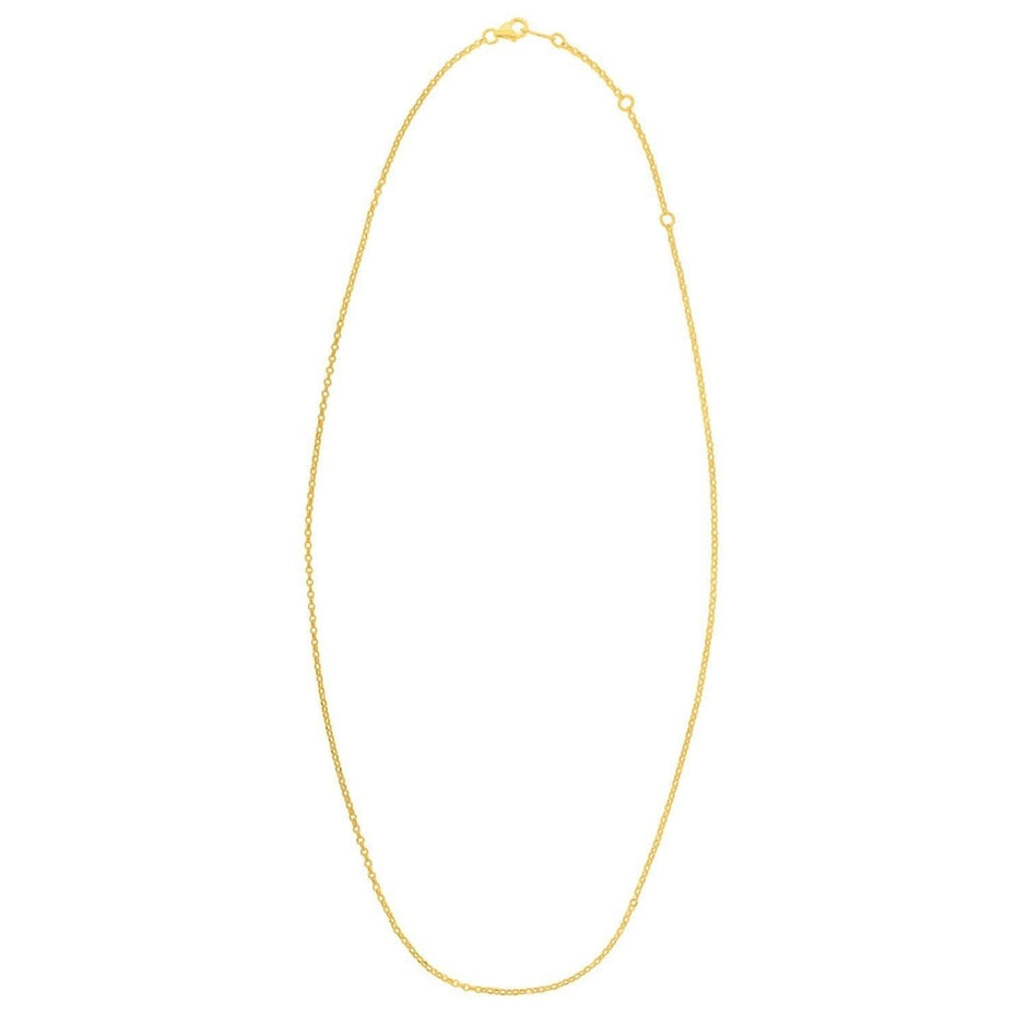 Double Extendable Cable Chain in 14k Yellow Gold (1.40 mm) - Necklaces - Custom Crafting Alliance, LLC