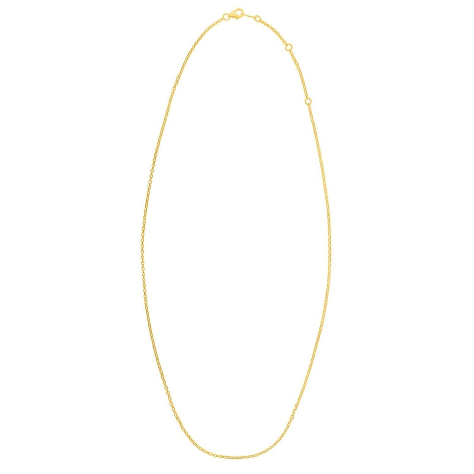 Double Extendable Cable Chain in 14k Yellow Gold (1.40 mm) - Necklaces - Custom Crafting Alliance, LLC