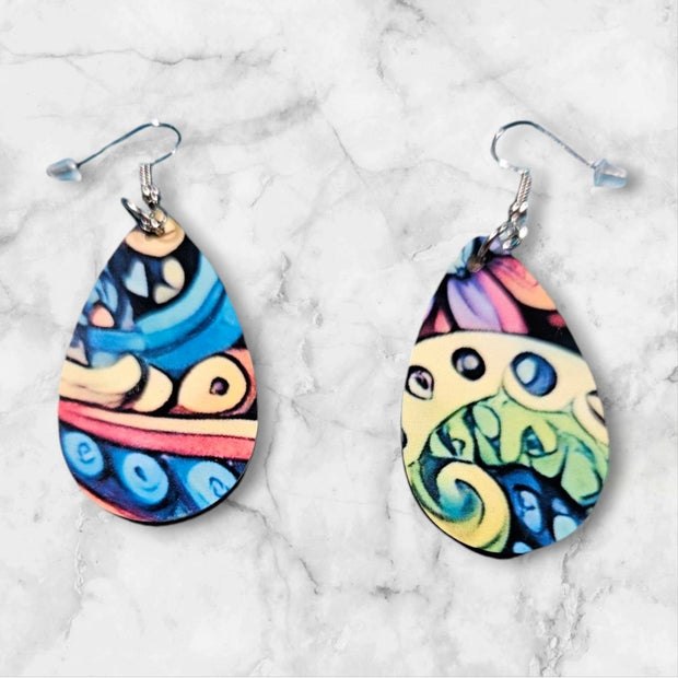 Double - Sided Teardrop Earrings – Art in Every Angle! - Earrings - Custom Crafting Alliance, LLC