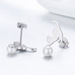 925 Sterling Silver Shell Pearl Earrings for Women