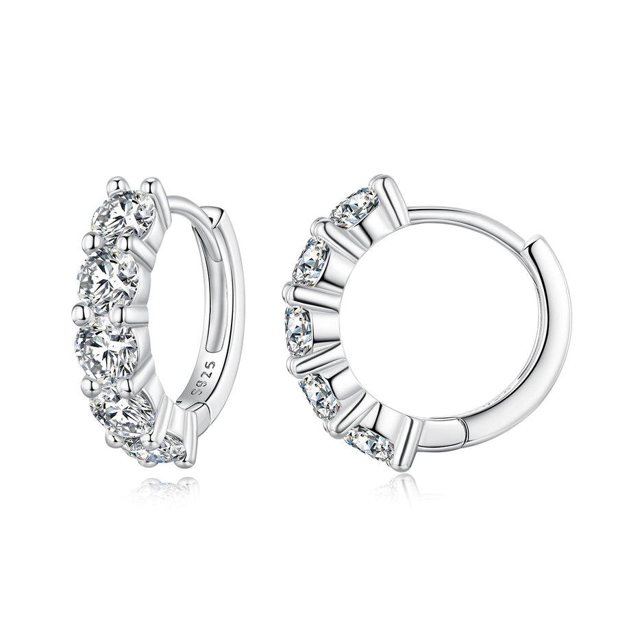 925 Sterling Silver 0.20 Carat Moissanite Earrings for Women