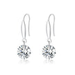 S925 Sterling Silver Earrings 2.6x0.8cm Plated Platinum with Pavé Setting CZ for Women