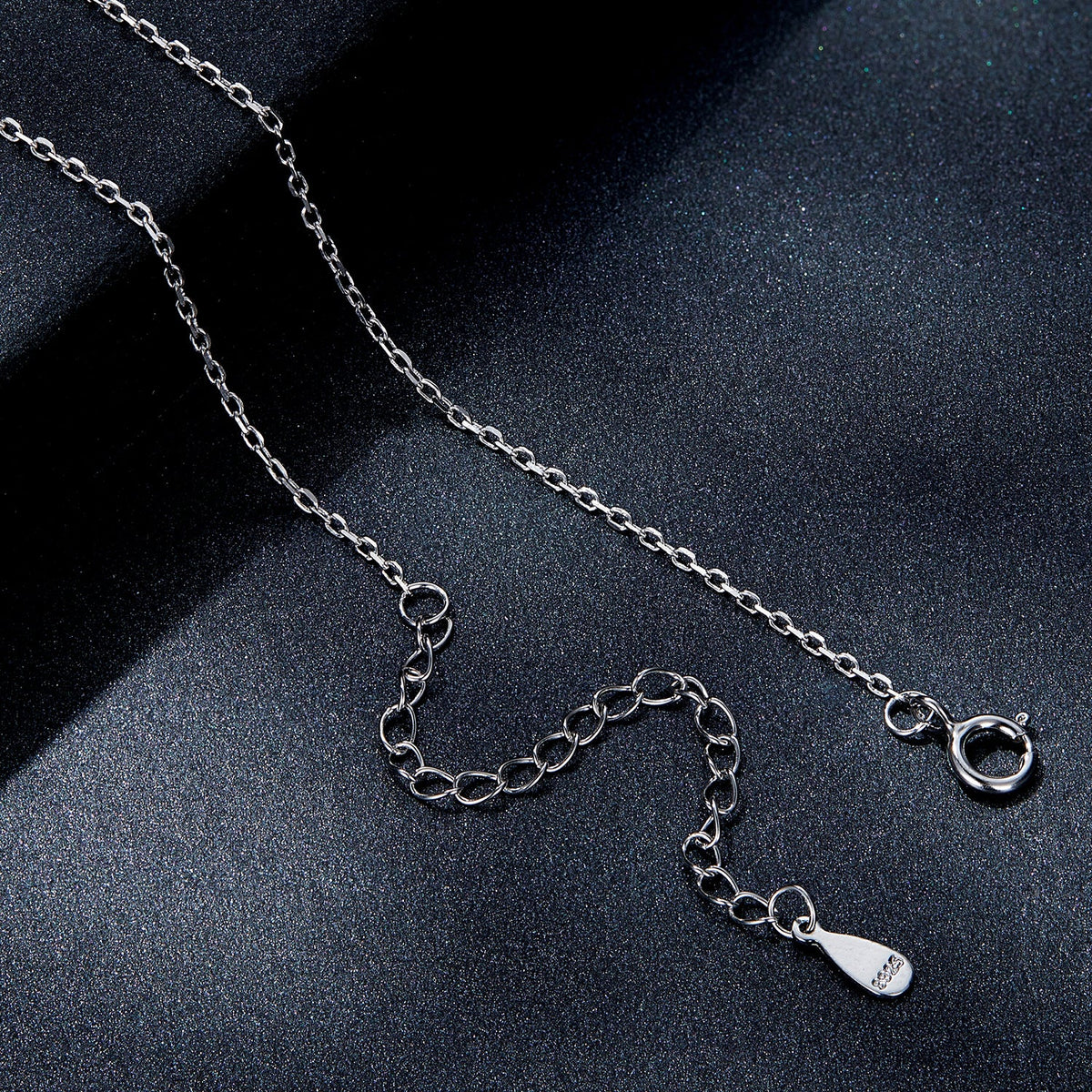 925 Sterling Silver Plated Platinum Moissanite Necklace 39+5cm for Women