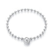 925 Sterling Silver White Gold Plated 17cm Bracelet with CZ Paved Setting for Women