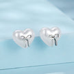 925 Sterling Silver Earrings with Quality Shell Pearl, Size 1*1.2cm for Women