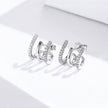S925 Sterling Silver Platinum Plated Pavé Setting CZ Earrings