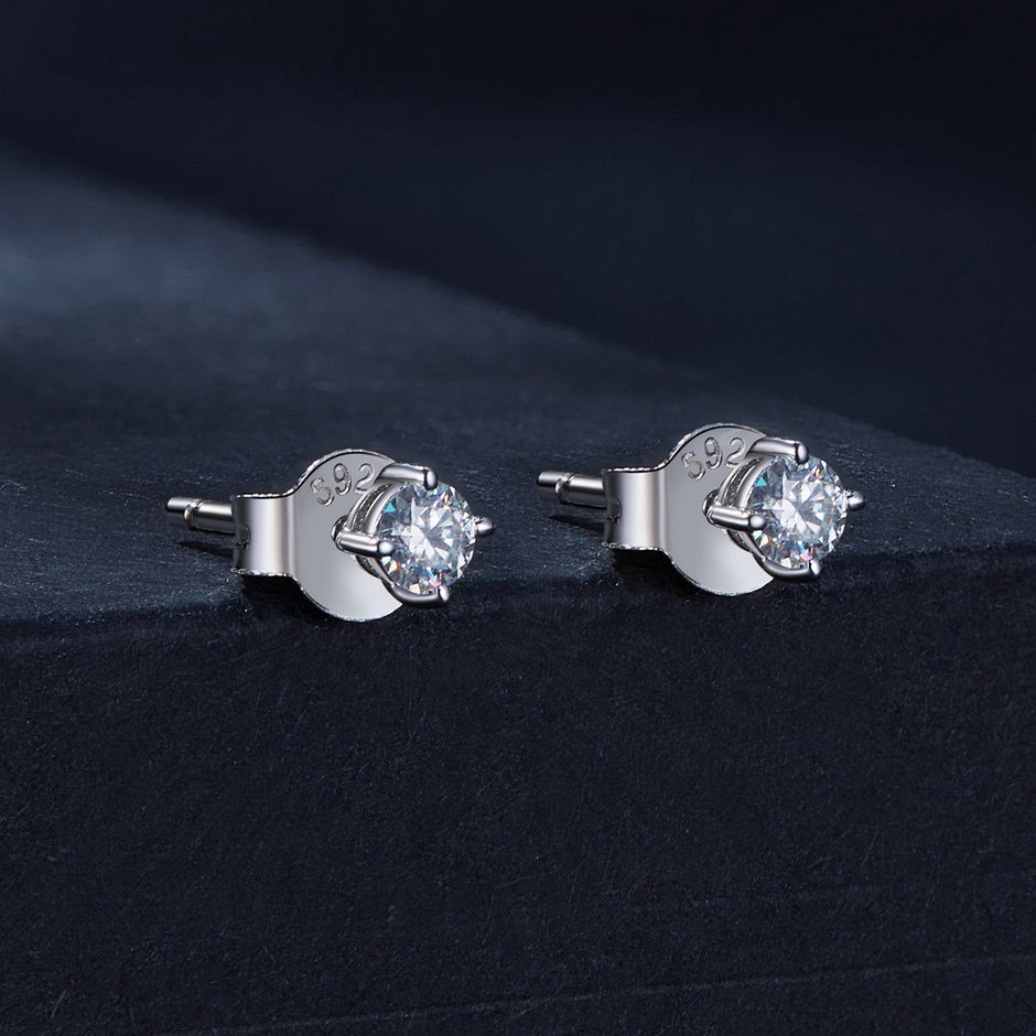 S925 Sterling Silver 3mm Moissanite Earrings for Women