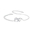 925 Sterling Silver Bracelet with Pave Setting CZ and White Gold Plating